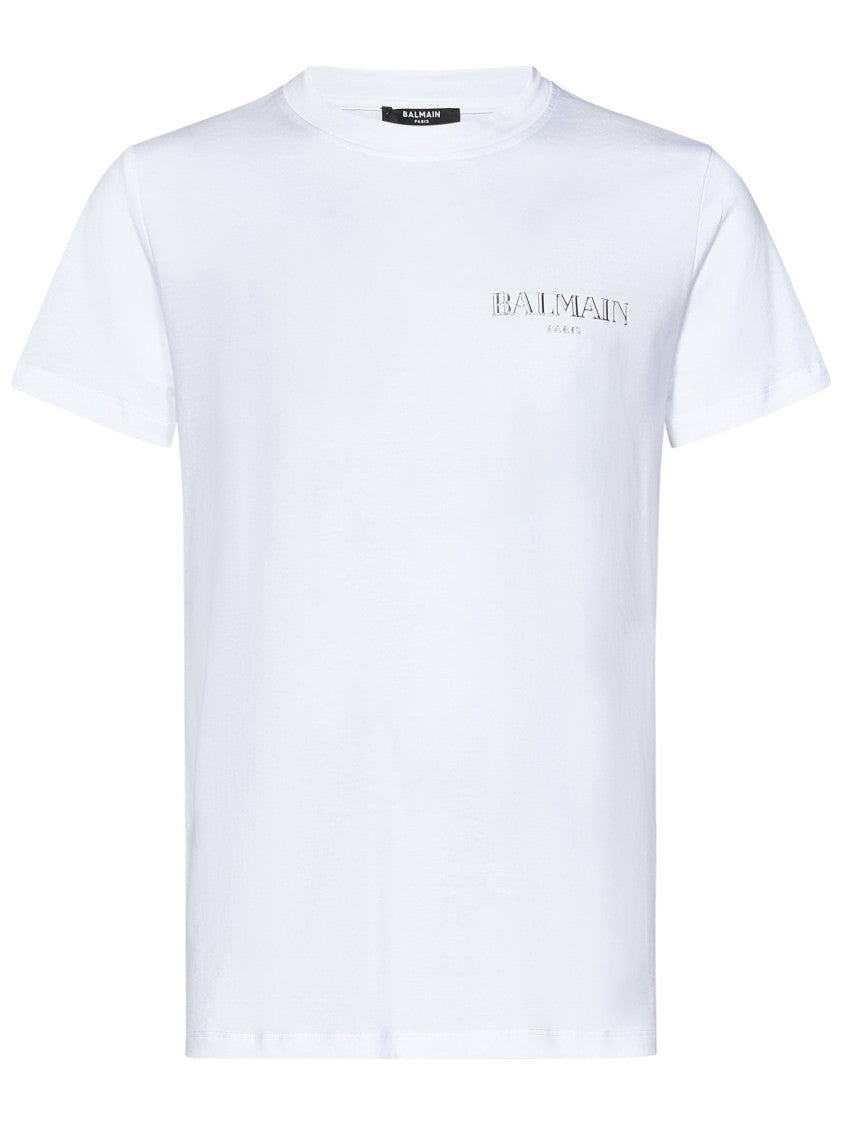 Balmain White Cotton Jersey Crewneck T-Shirt