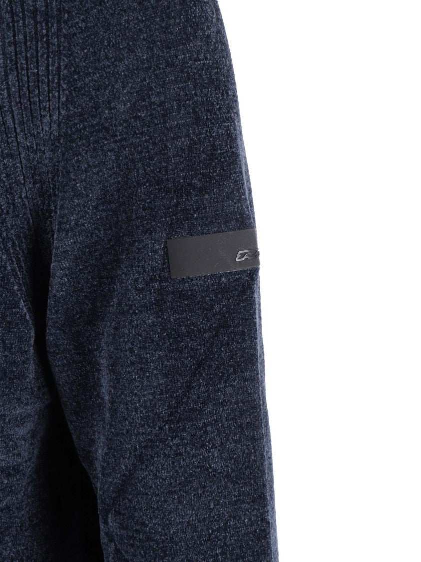 Rrd Plush Velvet Knit Sweater With High Turtleneck