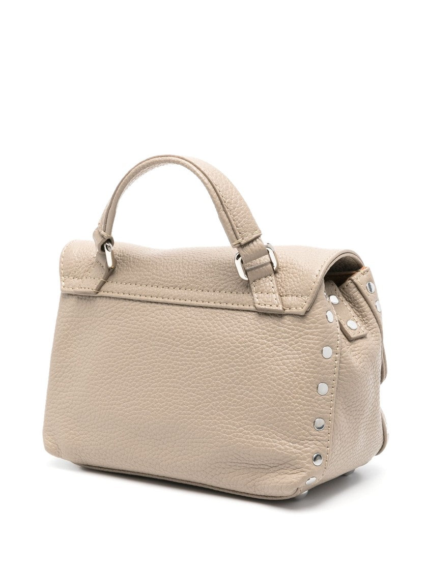 Zanellato Structured Handbag In Pebbled Leather With Dual Lock Closure
