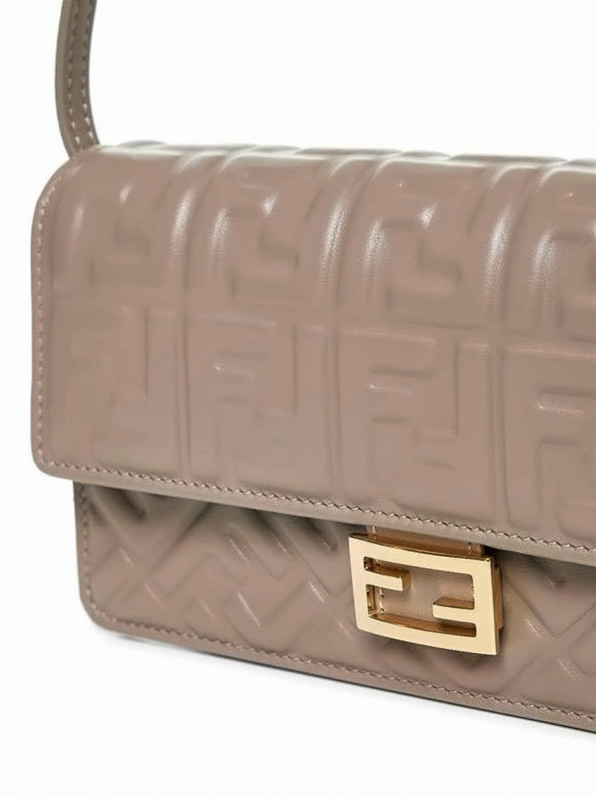 Fendi Rectangular Shoulder Bag With Geometric Pattern