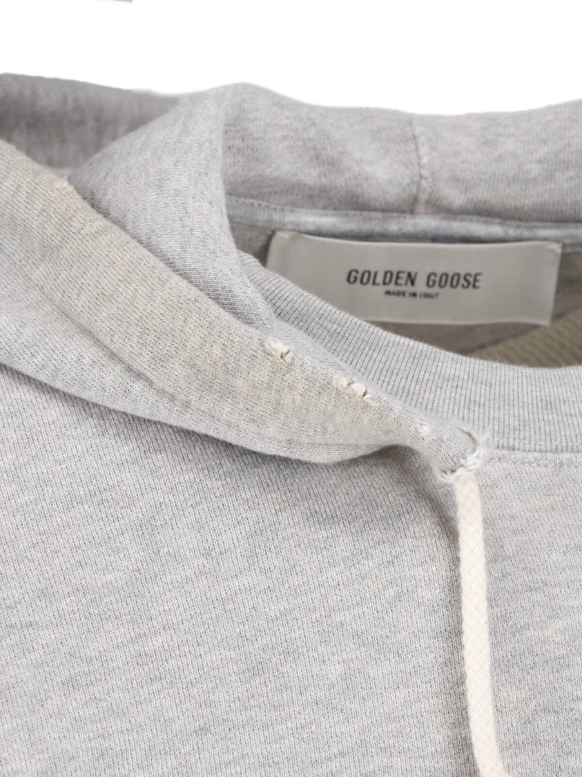Golden Goose Gray Flag Vintage Cotton Hooded Sweatshirt