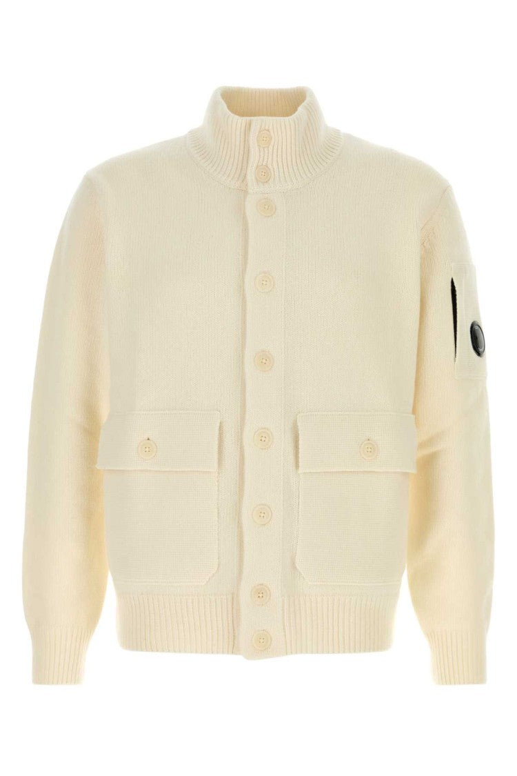 C.P. Company White Wool Blend Cardigan