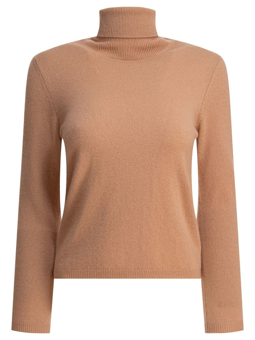 Kangra Beige Cashmere Knitwear With High Turtleneck