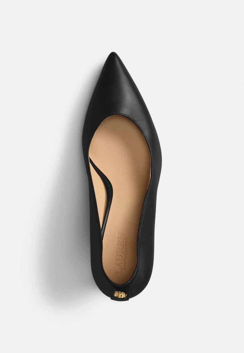 Lauren Ralph Lauren Black Lanette Smooth Calf Leather Pumps