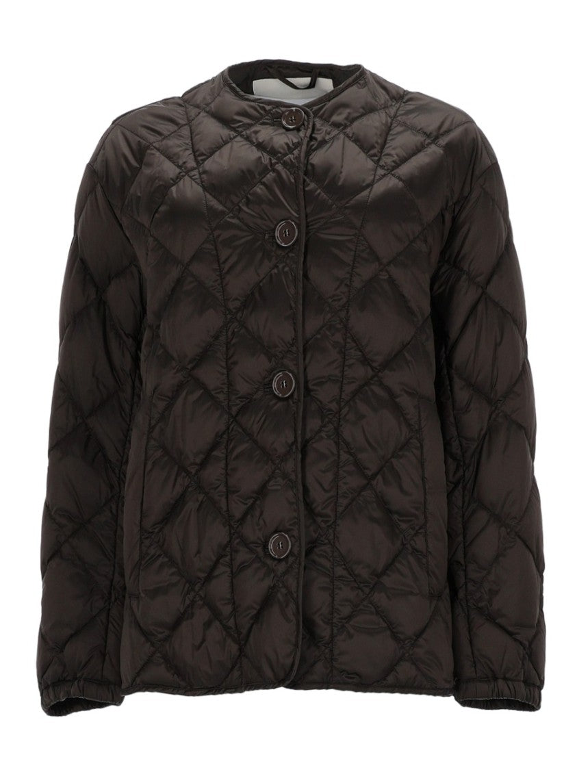 Max Mara Quilted Black Jacket With Boxy Silhouette And Button Closure