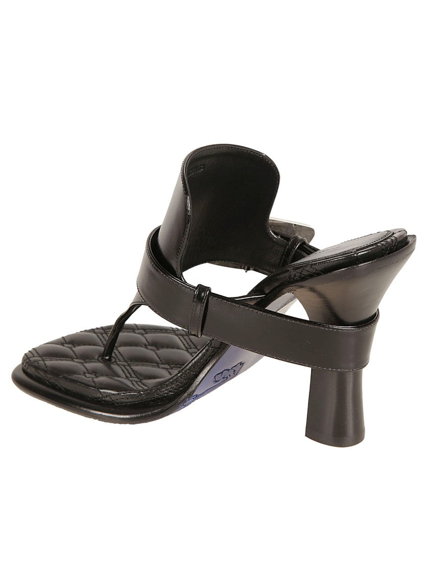 Burberry Quilted Black Leather Sandals