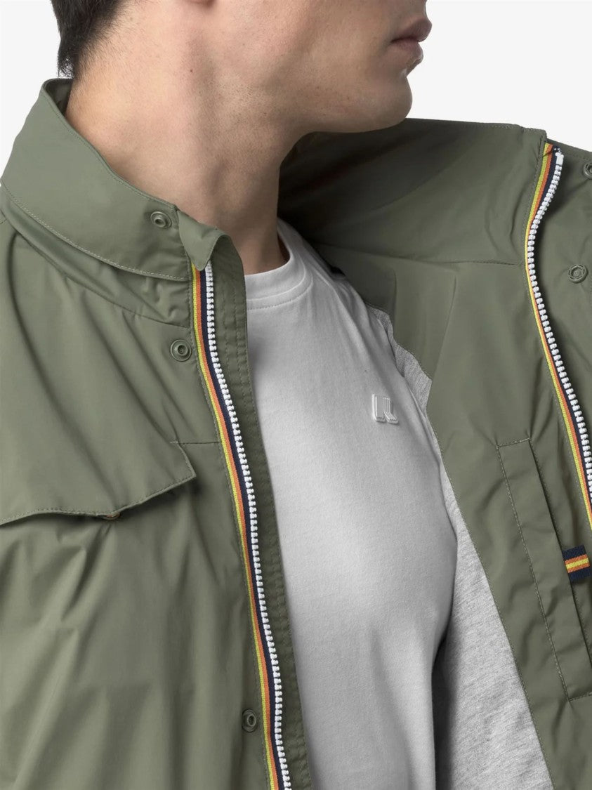 K-Way Manuel Olive Green High Collar Jacket