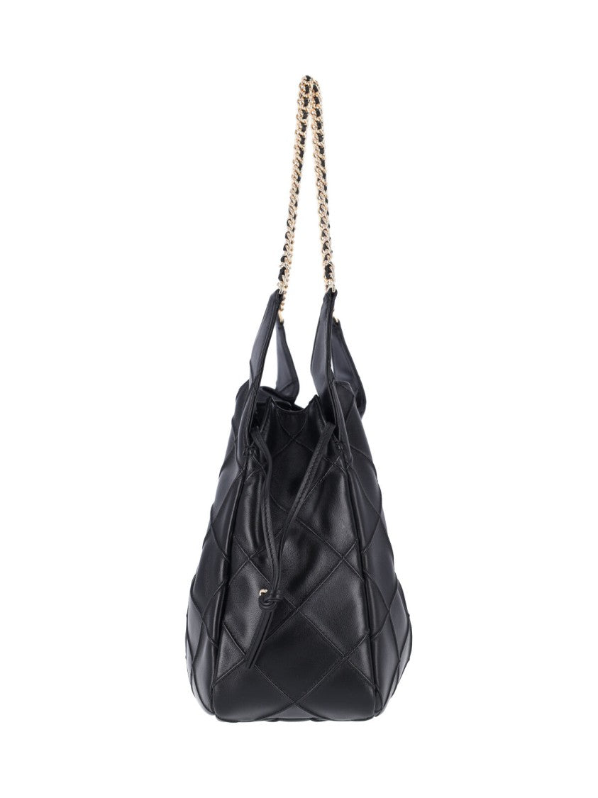 Tory Burch Black Fleming Chain Lambskin Tote Bag