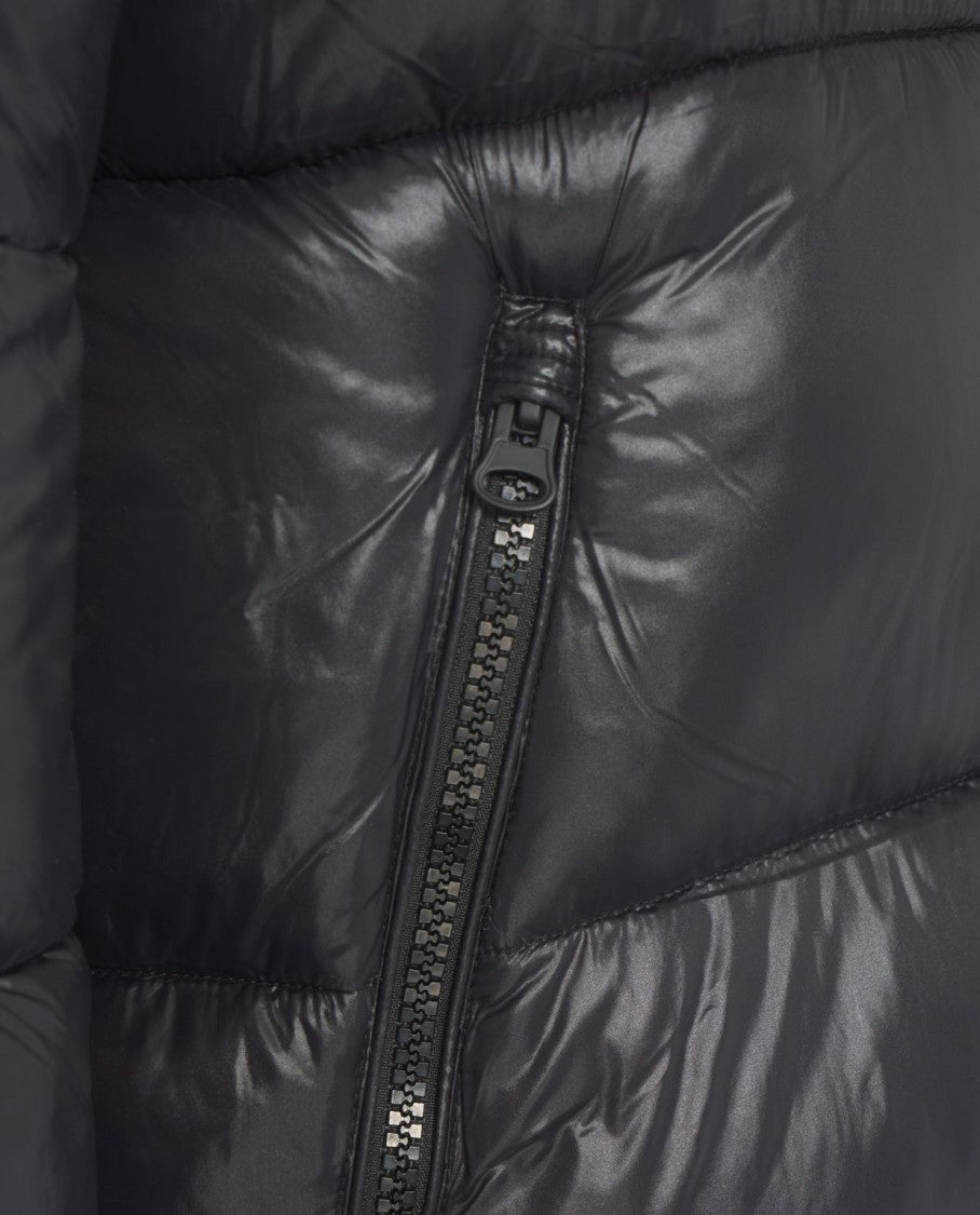 Save The Duck Long Quilted Down Jacket With High Collar And Plumtech Insulation