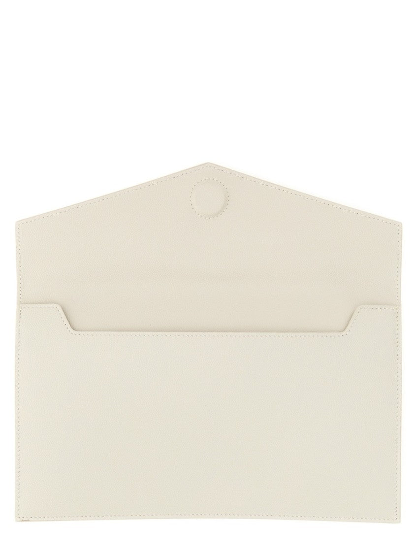 Saint Laurent Medium Rectangular Calfskin Pouch With Magnetic Flap Closure