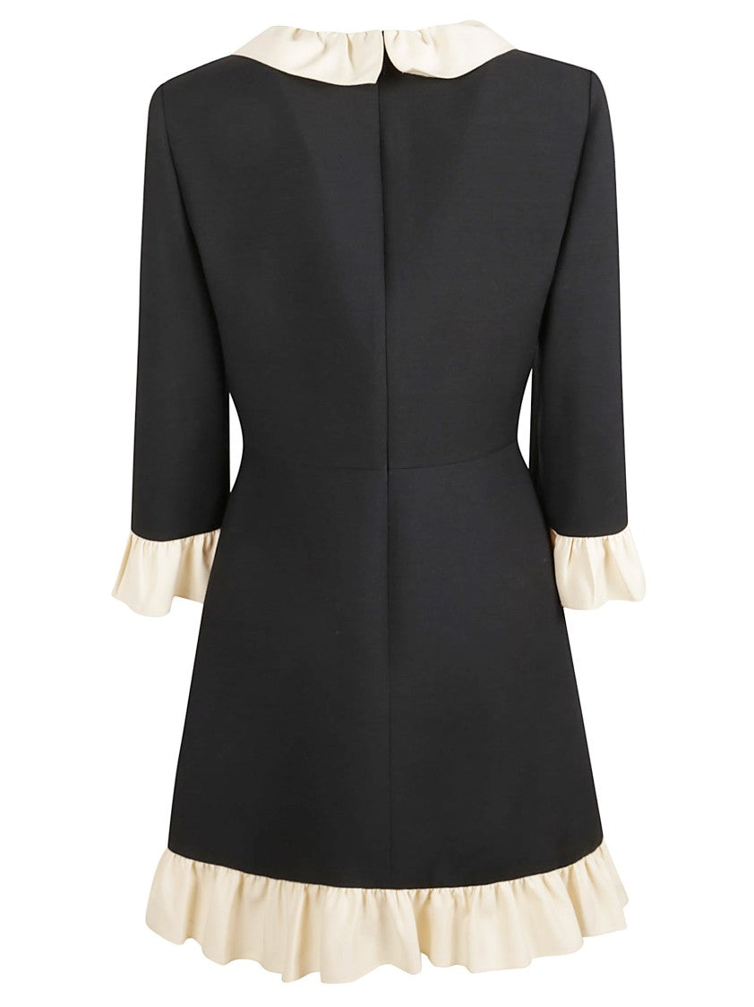 Valentino Garavani Mini Dress With Cream Ruffled Trims