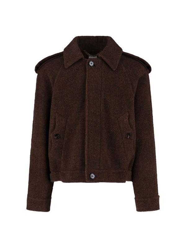 Burberry Cropped Structured Brown Foxhill Jacket