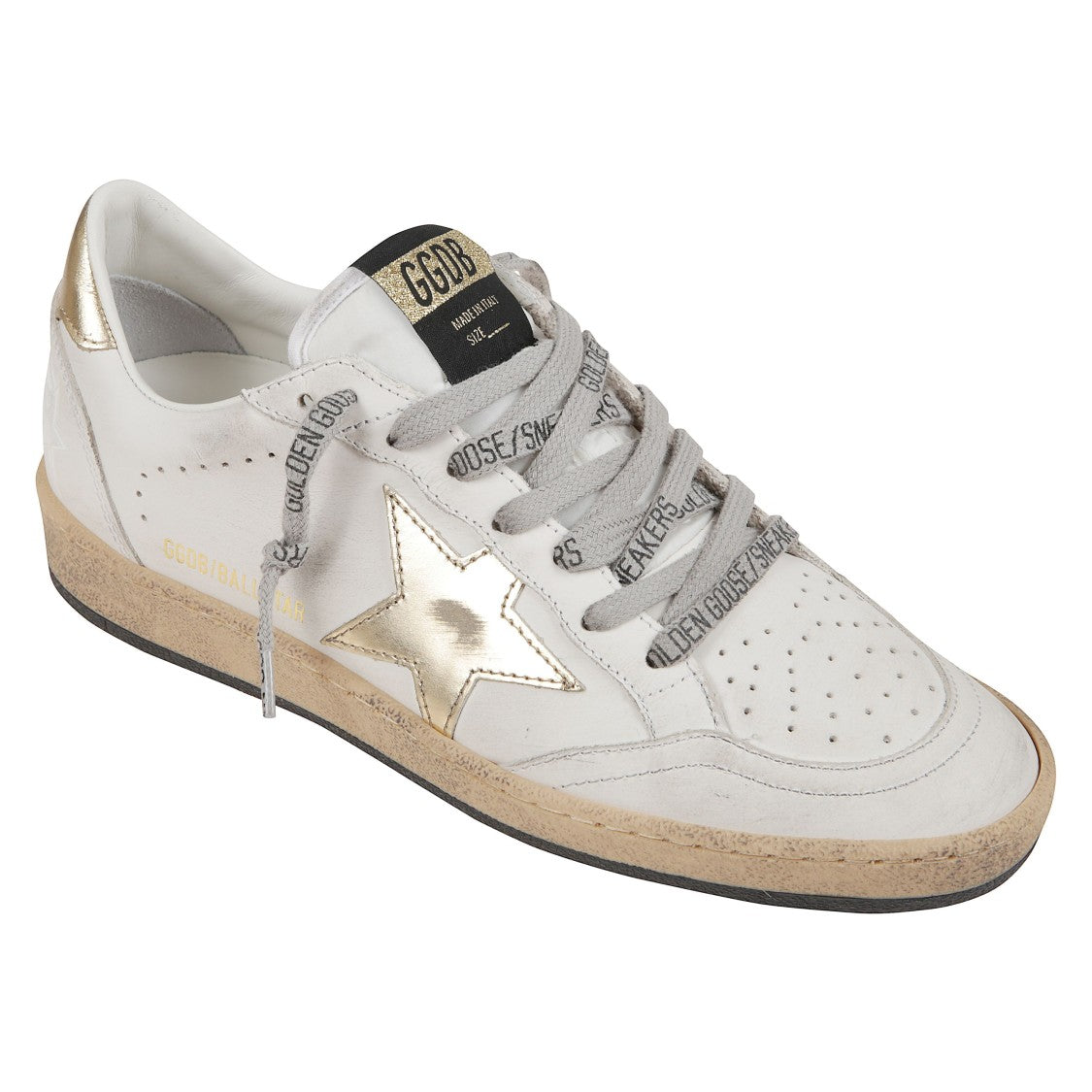 Golden Goose Used Effect Leather Sneakers With Glitter Star