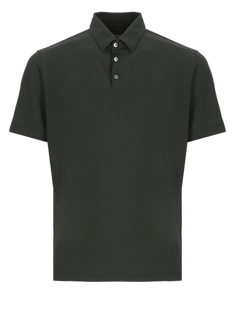 Zanone Green Cotton Polo Shirt