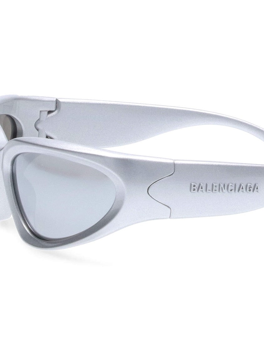 Balenciaga "Swift Oval" Sunglasses – Silver Nylon