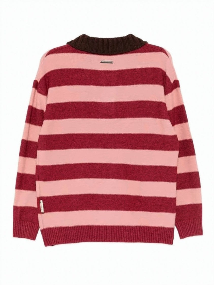 Andersson Bell Knit Polo Shirt With Contrasting Horizontal Stripes