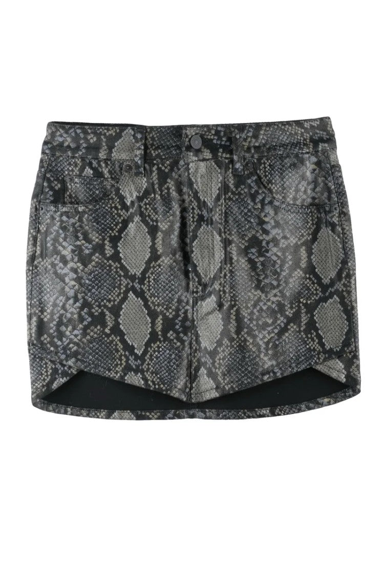 Dondup Black/Grey Cotton Elastane Women's Mini Skirt