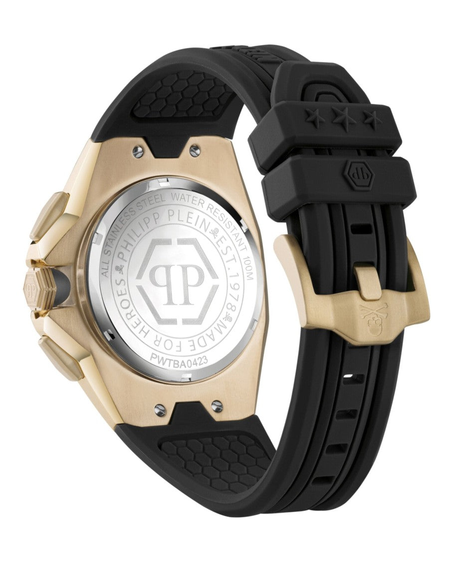 Philipp Plein Octagonal Chronograph Timepiece With Ip Yellow Gold Case