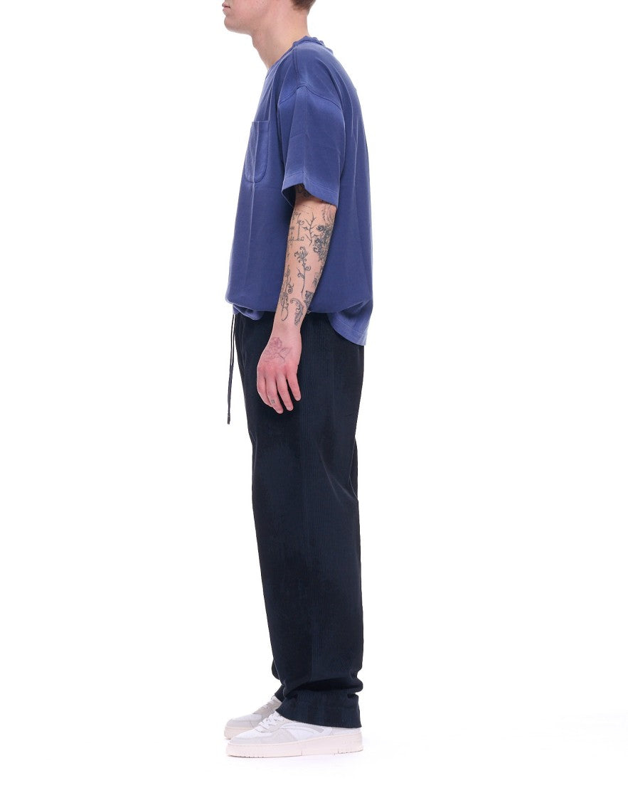 Costumein Blue Elastic Waistband Cotton Pants