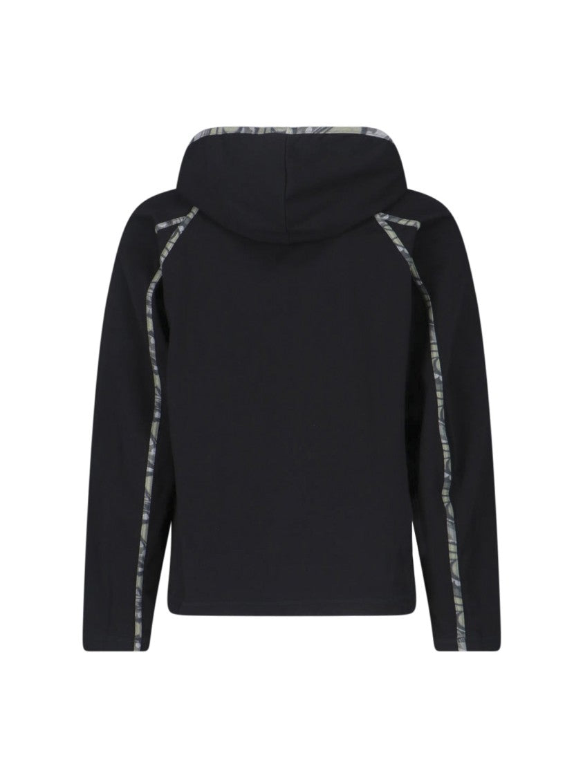 Kiko Kostadinov Black Gizi V-Neck Rhinestone Cotton Hoodie