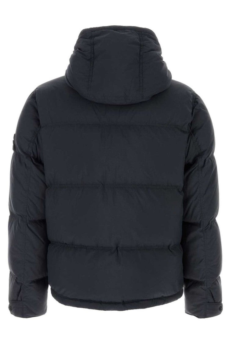 Stone Island Minimalist Tailored Black Coat With Structured Silhouette