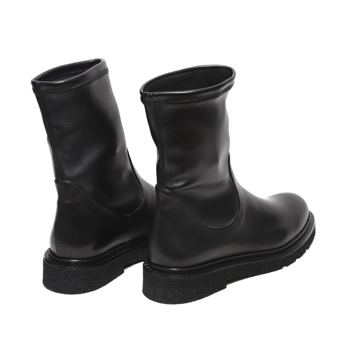 Guglielmo Rotta Ankle Boot In Stretch Black Nappa Leather