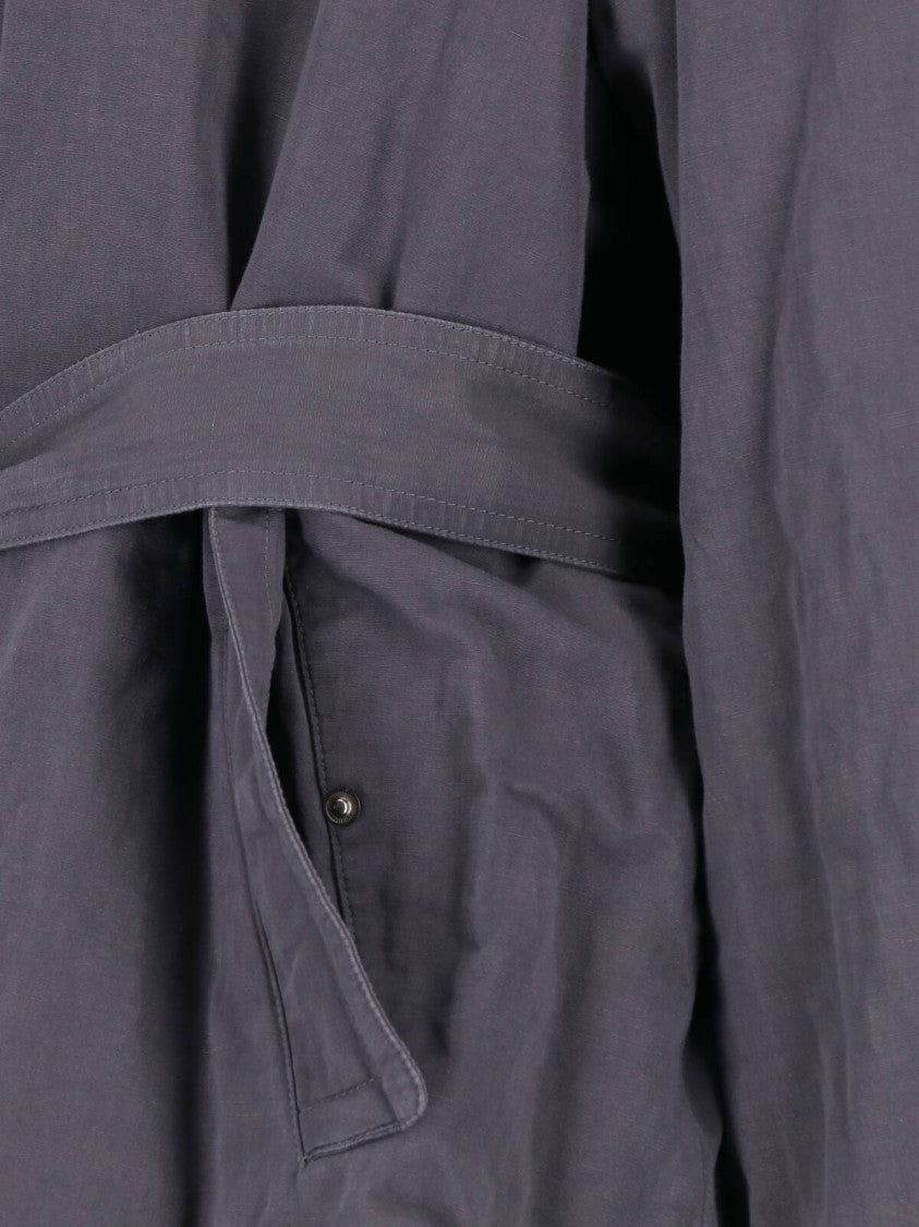 Isabel Marant Adjustable Waist Grey Cotton Blend Jacket With High Collar