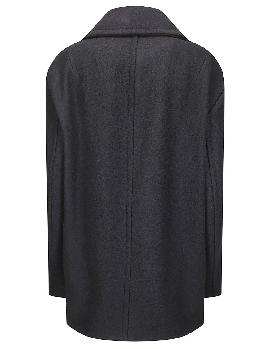 Sportmax Short Double-Breasted Coat With Classic Collar And Side Pockets