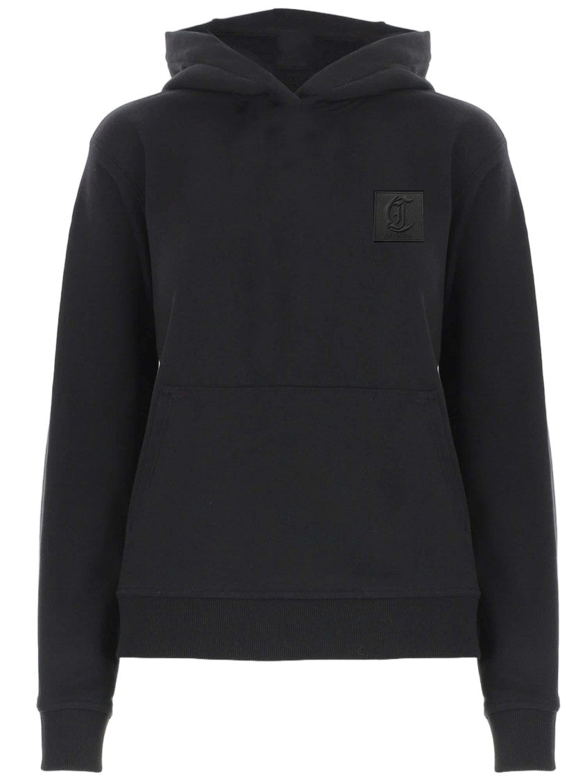 Just Cavalli Cotton Hooded Sweatshirt With Signature Logo Detail
