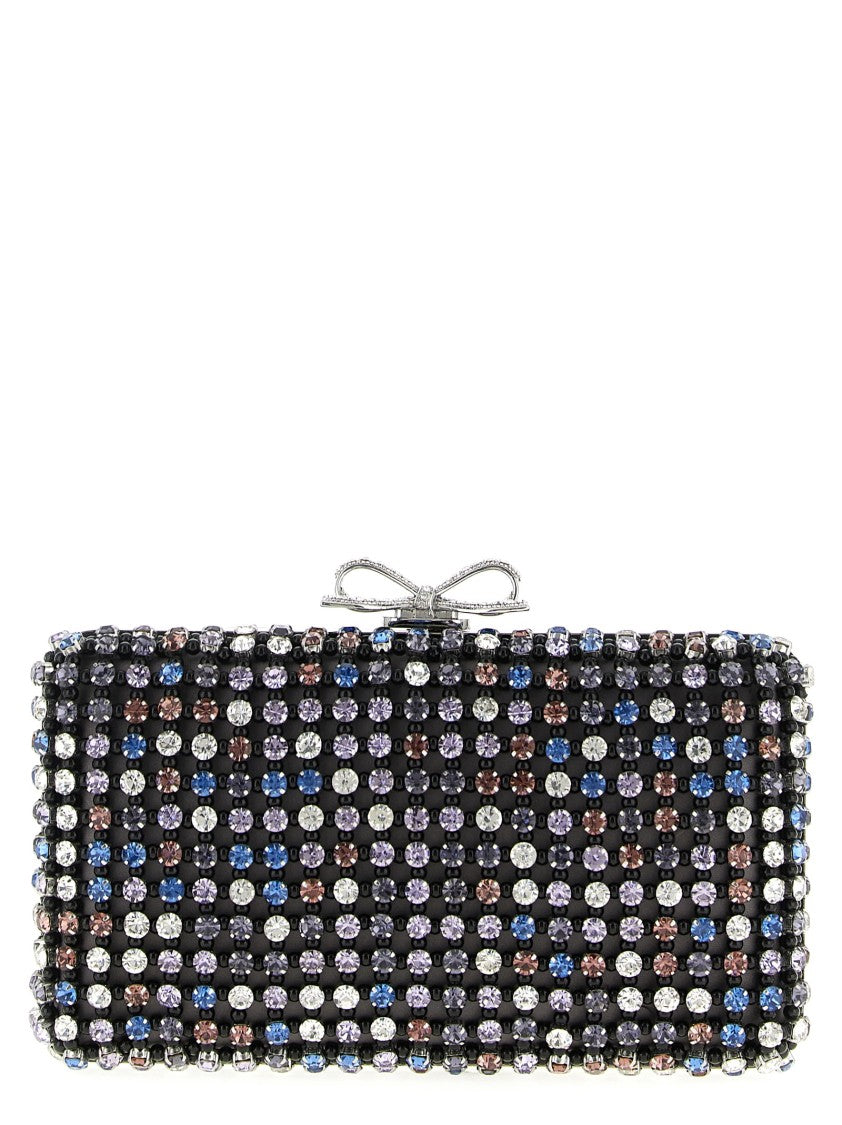 Self-Portrait 'Multi Crystal Chainmail' Clutch