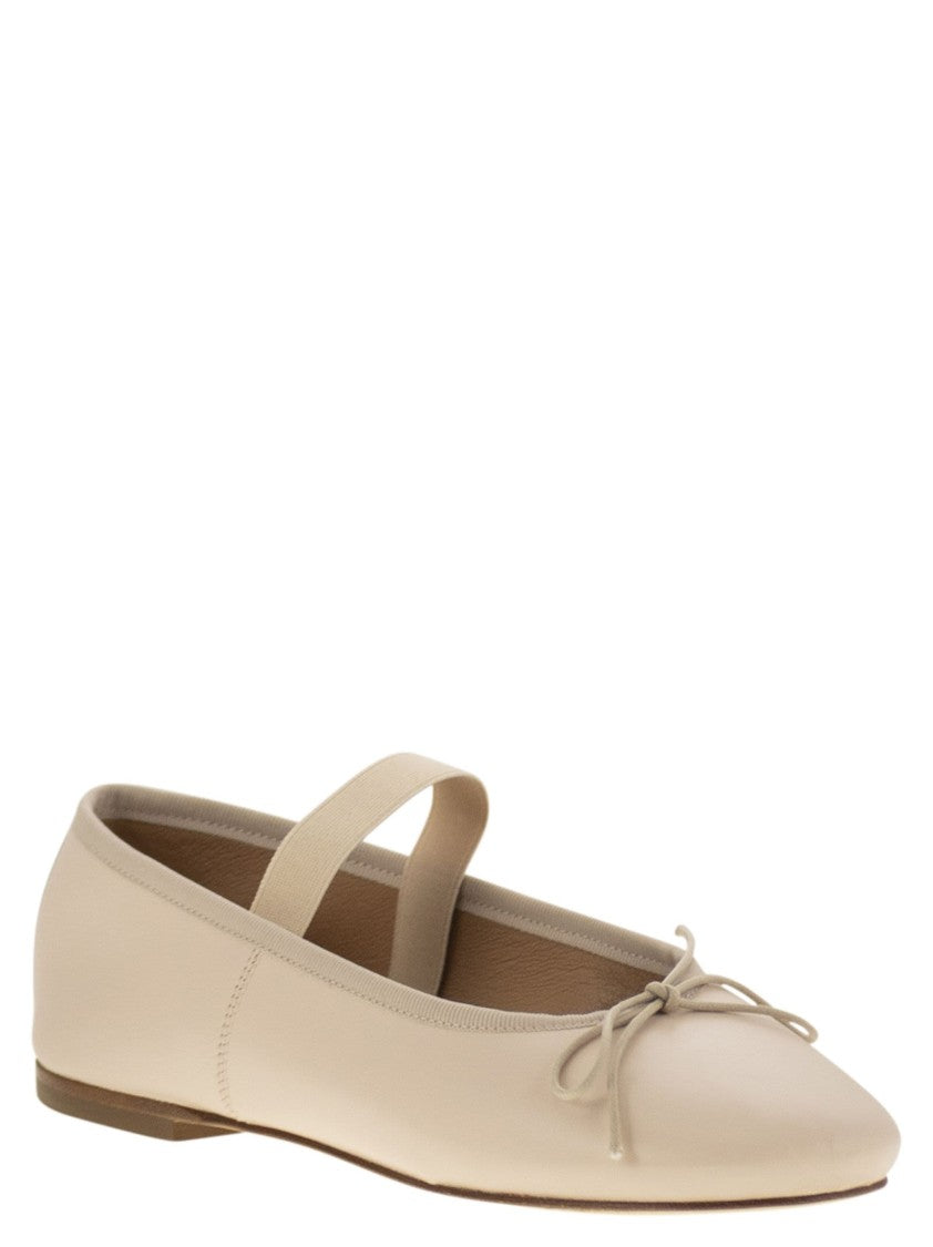 Anniel Leather Ballerina And Elastic Band