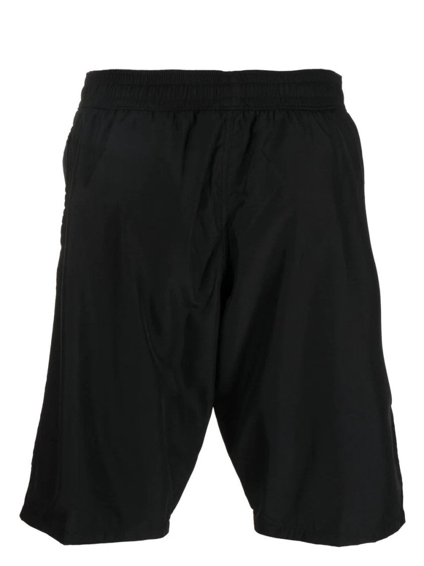 Balmain Black Swim Shorts With Glossy Logo Detail