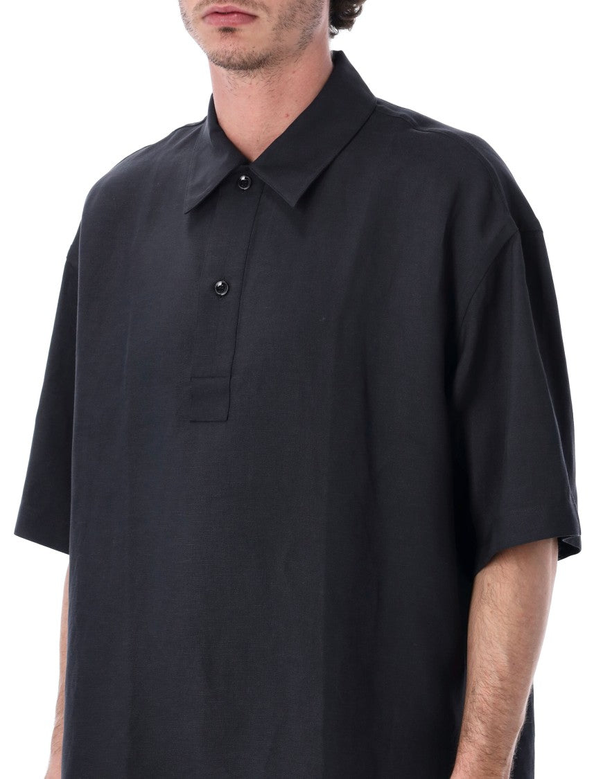 Studio Nicholson Lemmer Boxy Short Sleeve Linen Shirt