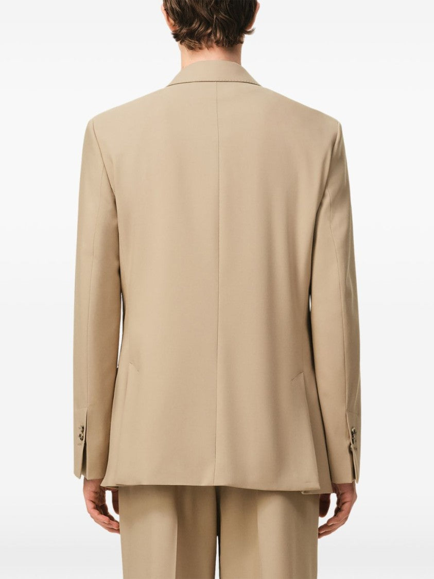 Ami Paris Beige Horn Buttons Wool Blazer