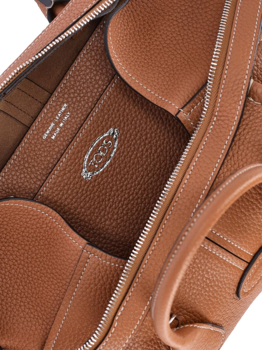 Tod's Brown Calfskin Top Handle Shoulder Bag