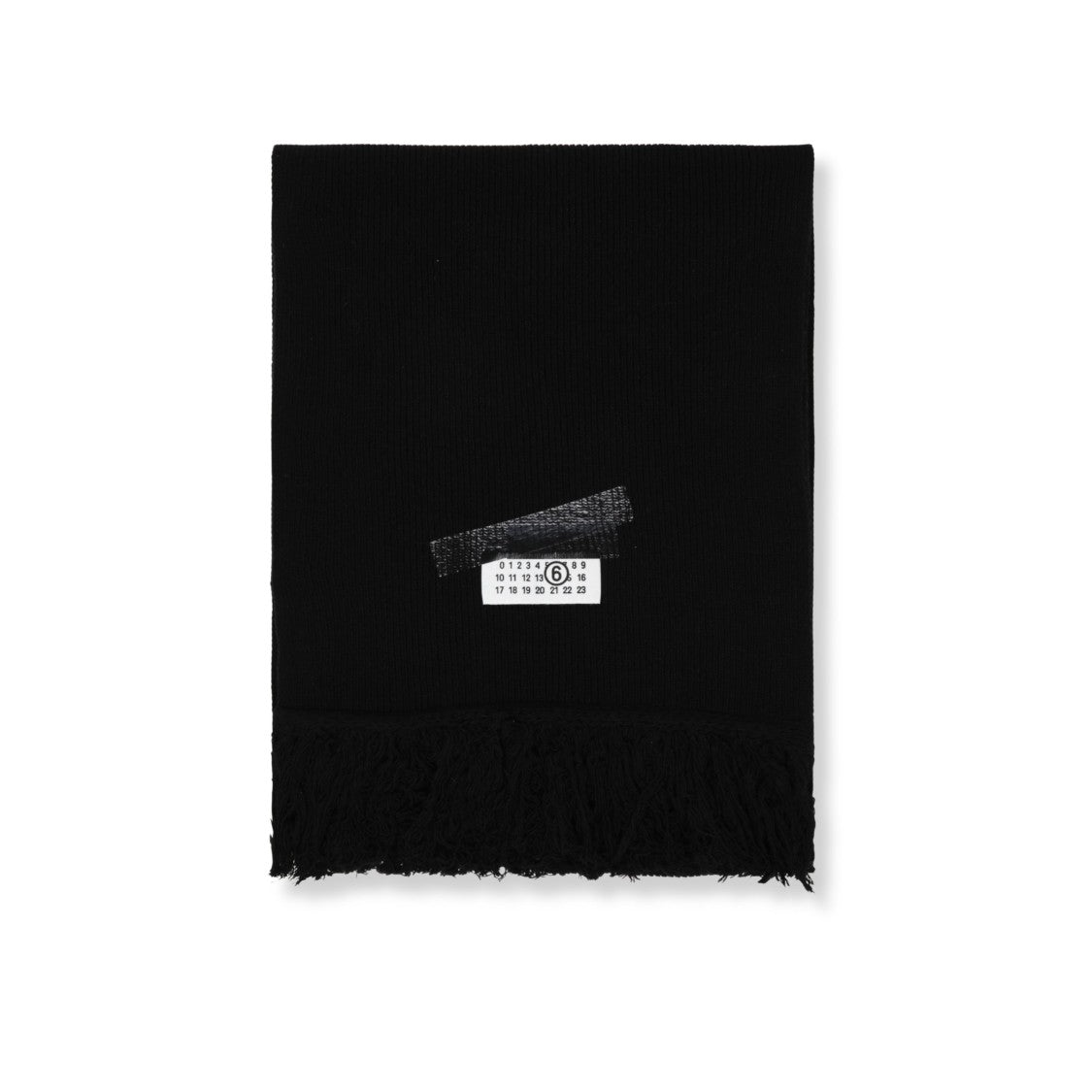 Mm6 By Maison Margiela Ribbed Cotton Scarf With Frayed Edges