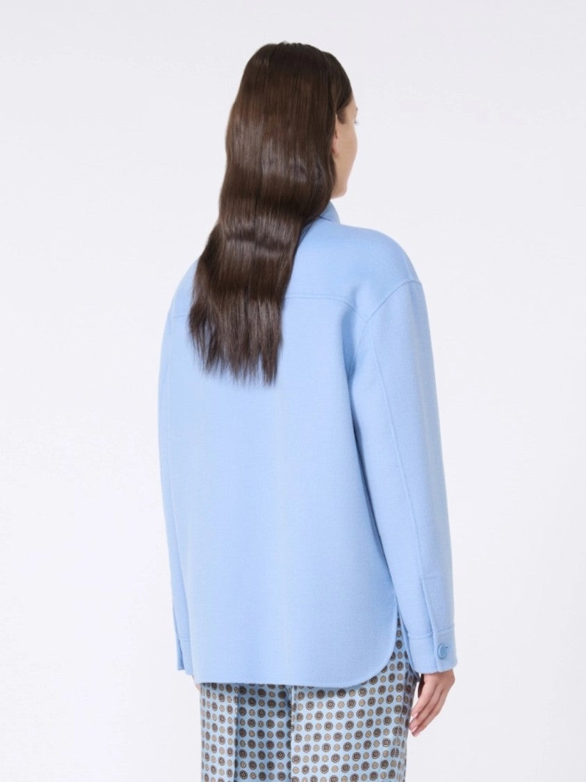 Max Mara Elegant Light Blue Jacket With Modern Cut