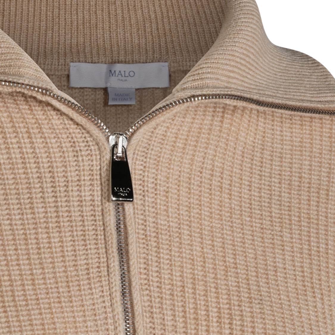 Malo Sand Cashmere Knit Polo Shirt