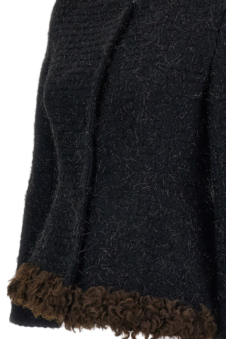 Simone Rocha Black Round Sculpt Tweed Jacket