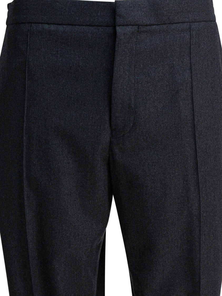 Zegna Tailored Black Trousers With Wool-Silk-Cashmere Blend