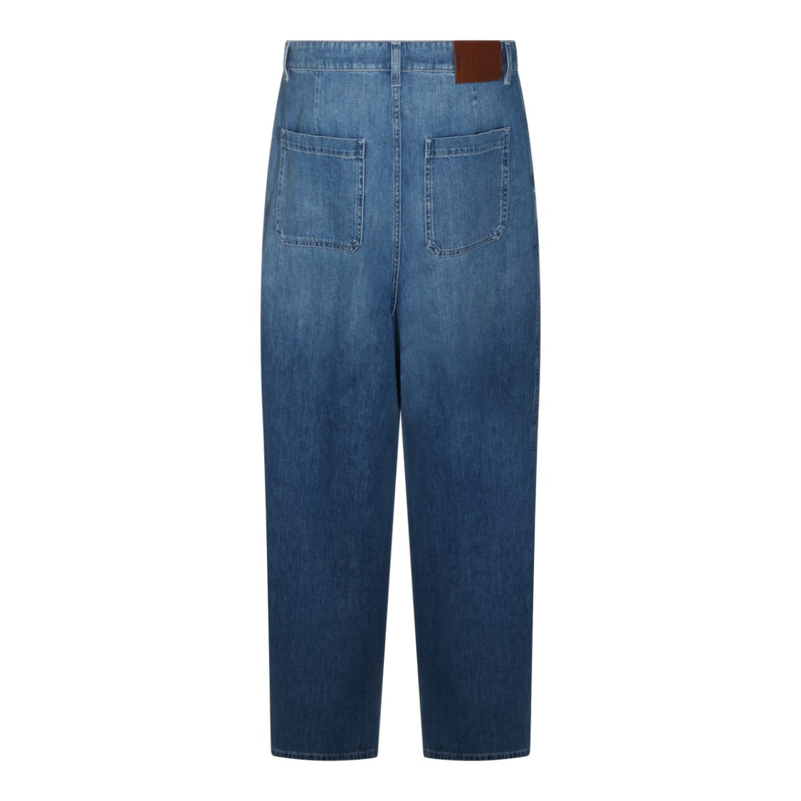 Marni Pleated Front Gradient Wash Wide-Leg Jeans