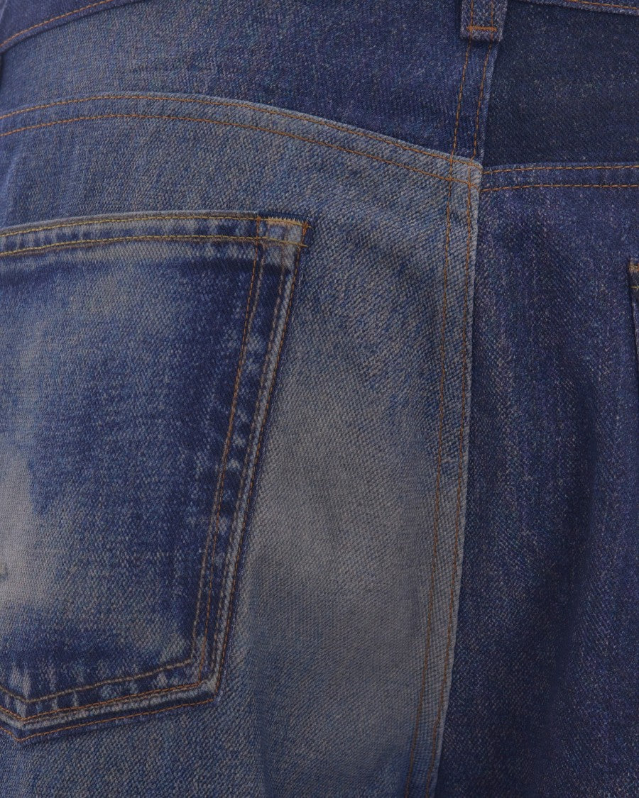 Our Legacy Comfort-Fit Third Cut Jeans With Trompe L'oeil Azure Print