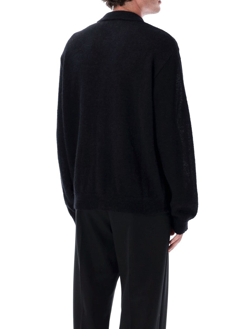 Our Legacy Boxy Fit Evening Polo In Soft Alpaca Blend