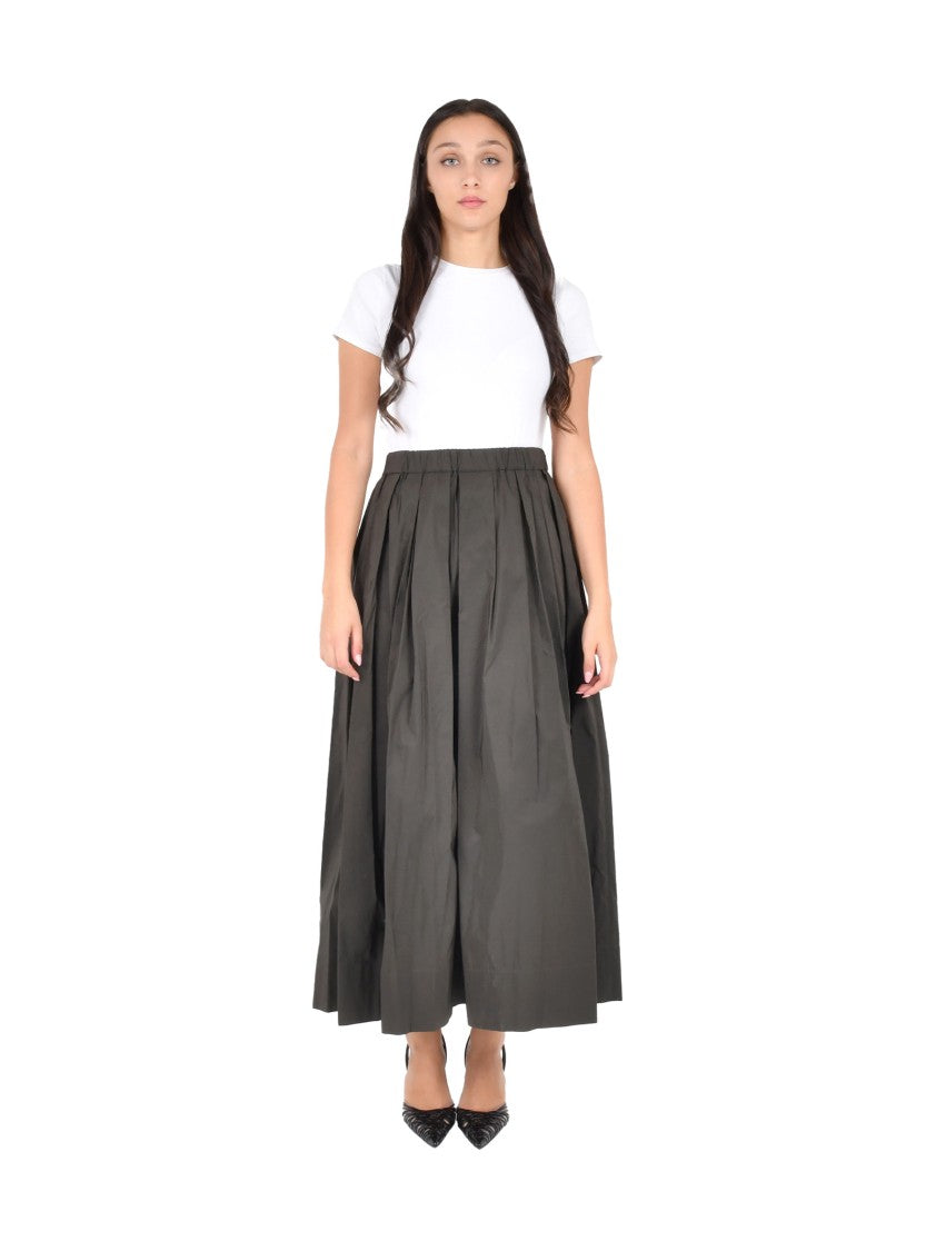 Max Mara Pleated Maxi Skirt In Soft Cotton Blend