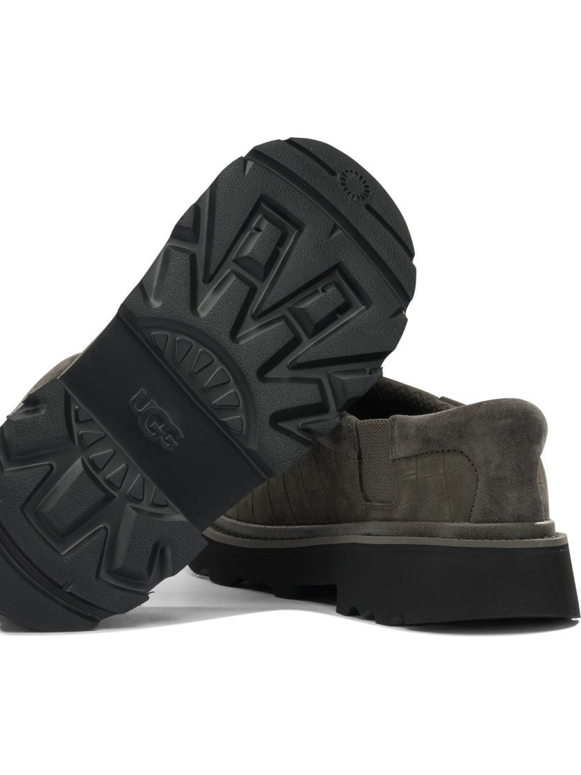 Ugg Textured Suede Loafers With Rugged Rubber Sole