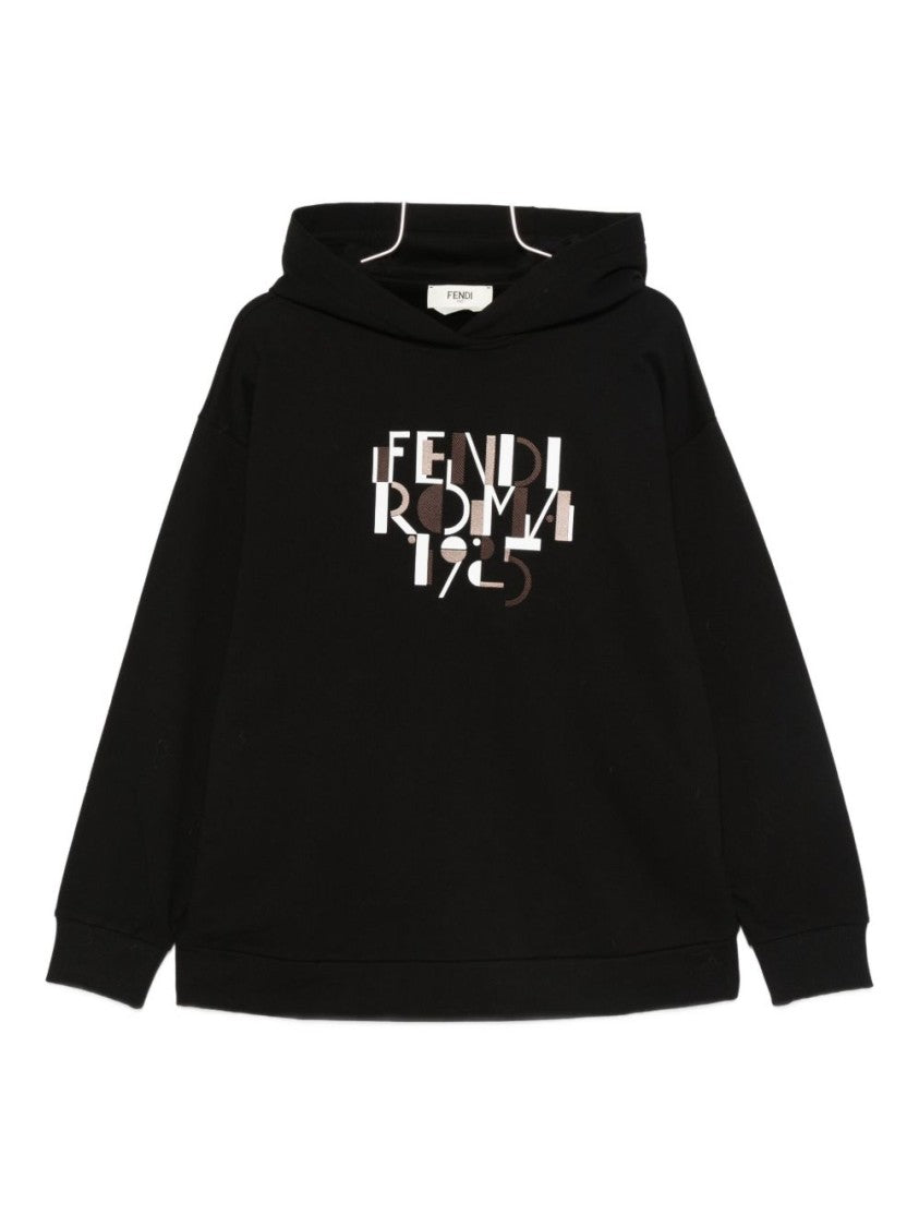 Fendi Relaxed Fit Black Cotton Hoodie