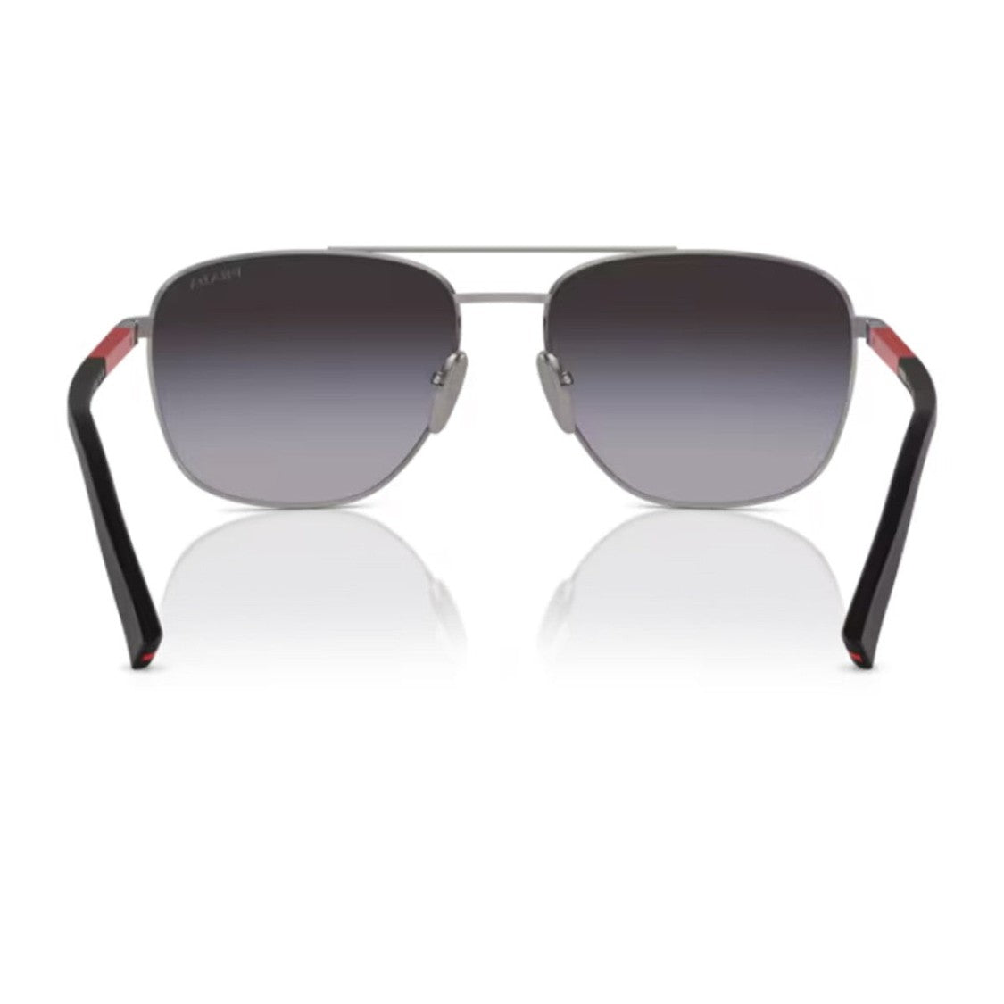 Prada Linea Rossa Gunmetal Ps 54Zs Metal Aviator Sunglasses