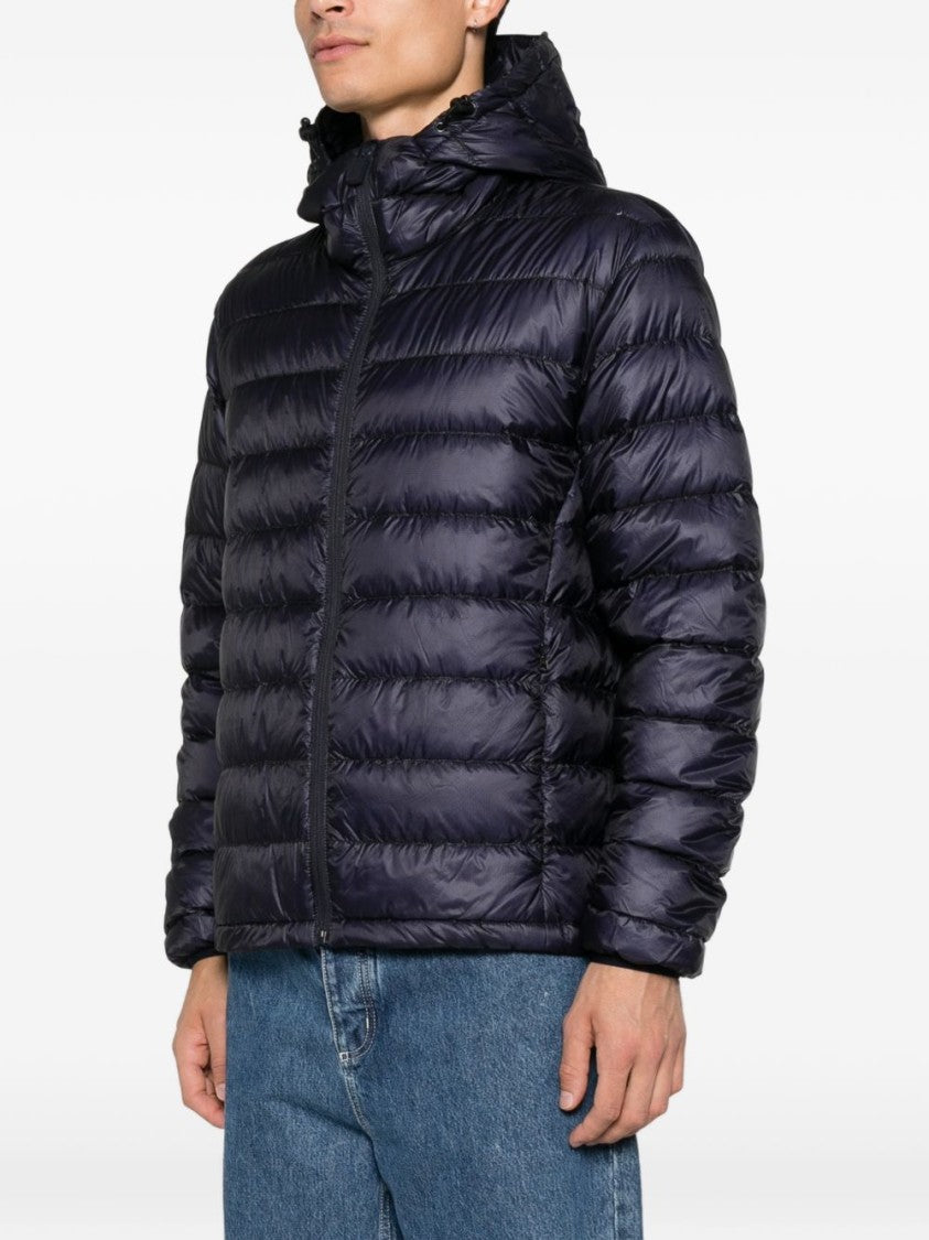 Aspesi Hooded Quilted Drawstring Down Jacket