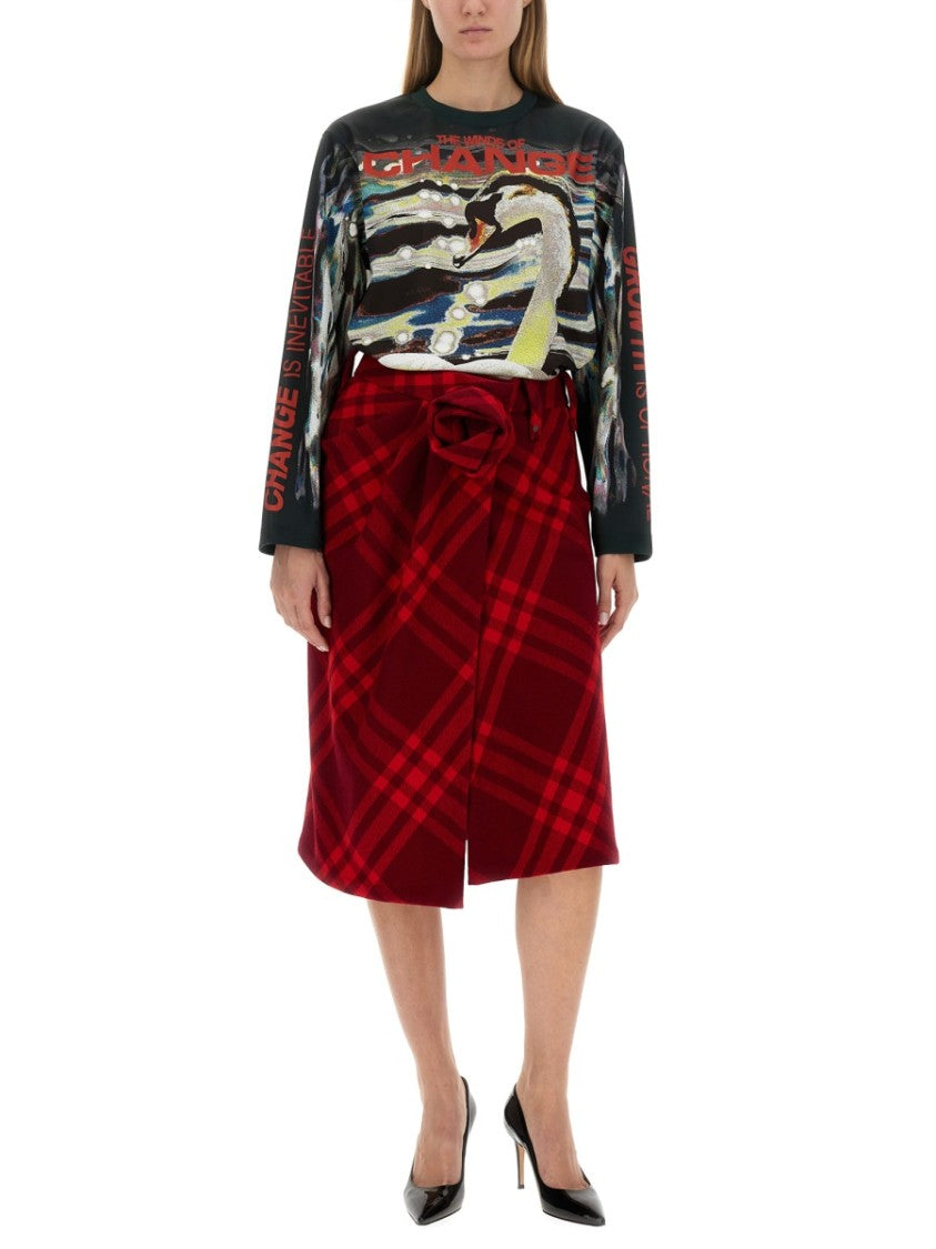 Burberry Swan Print Jersey Sweater