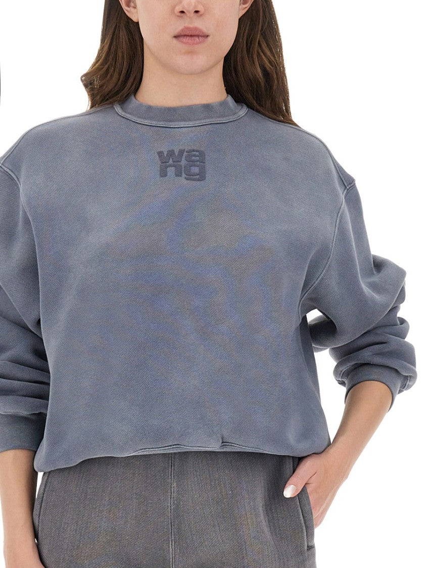 T By Alexander Wang Relaxed Fit Grey Sweatshirt